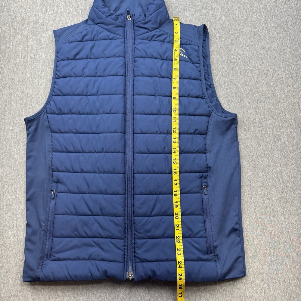 Rhoback Fulton Performance Vest Mens Sz M Navy Blue Quilted Puffer US Flag Golf - Picture 13 of 16